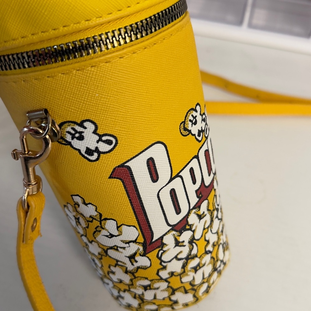 Popcorn Print Yellow Crossbody Bag